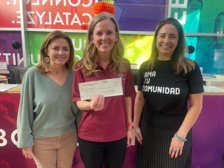 Mesa Hohokam member, Nicolle Karantinos, had the honor of presenting a check from the Mesa Hohokam Foundation 50/50 Grant Review Committee to Mesa Arts Center Corporate and Foundations Director Hillary West and Interim Director Mandy Tripoli.