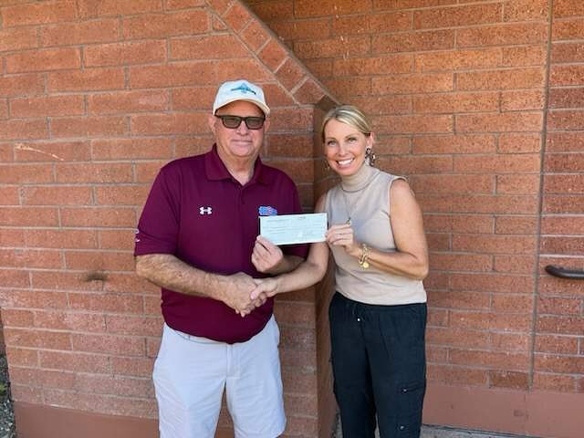 Mesa HoHoKam, Mark Grant presented a Grant check to Angie Tigges Director of Development - ALS of Arizona.