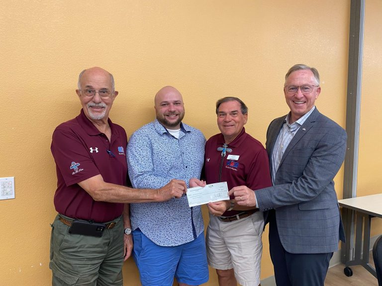 Here is the presentation for 50/50 funding to Mesa Sister Cities - Vern (Mathern) and Gerry (Paulus) stepped in to present the check to the board president, Chris Glover along with Mayor Giles.